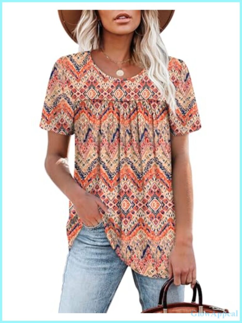 Womens Pleated Ruffle Tee Loose Fit Short Sleeve Crew Neck Summer Top